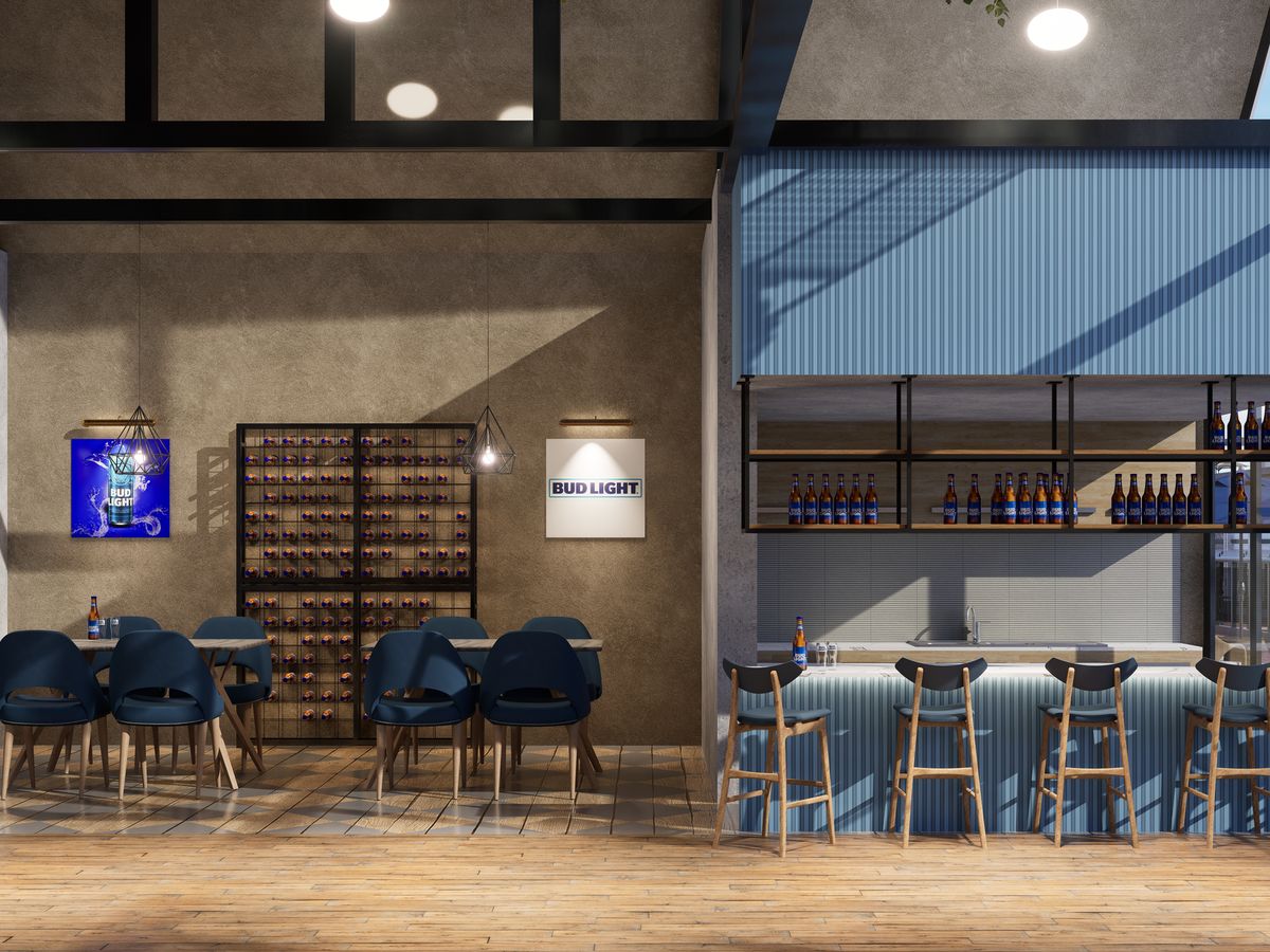 Finished bar and restaurant interior